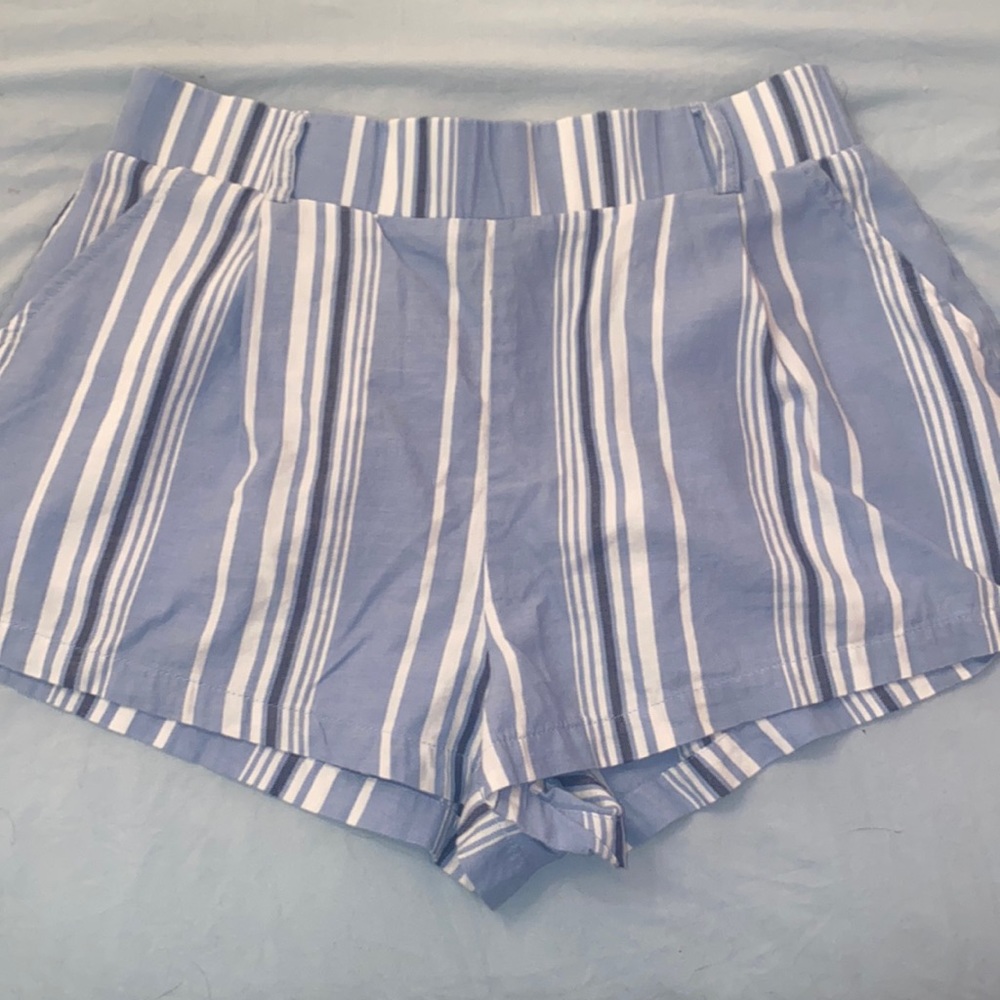 Forever 21 Elastic Striped Shorts